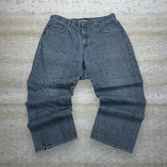 Vintage Y2K Rocawear Skater Wide Leg Jeans 42x34 Baggy Smoke Grey Wash Denim Rap - Picture 2 of 5